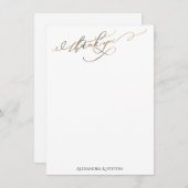Gold Elegant bedankt je voor je kalligrafie boven (Voorkant / Achterkant)