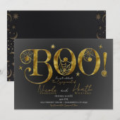 Gold Elegant BOO Magical Halloween Verloving Kaart (Voorkant / Achterkant)