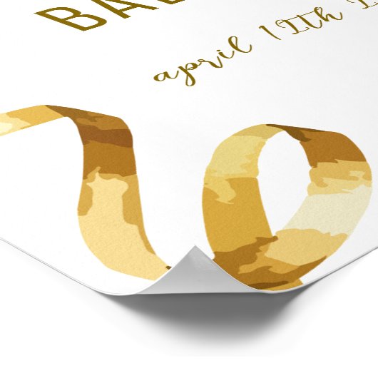 Gold Elegant Brunch Champagne Baby shower Welkom Poster (Hoek)