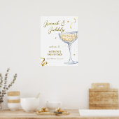 Gold Elegant Brunch Champagne Baby shower Welkom Poster (Keuken)