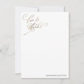 Gold Elegant Calligraphy Love and Bedankt Card (Voorkant)