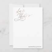 Gold Elegant Calligraphy Love and Bedankt Card (Voorkant)