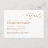 Gold Elegant Calligraphy Wedding Details Kaarten (Voorkant)