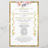 Gold Elegant Calligraphy Wedding Program (Voorkant)