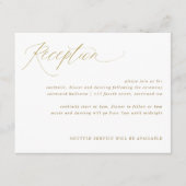 Gold Elegant Calligraphy Wedding Reception Kaart (Voorkant)