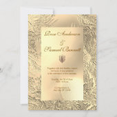 Gold Elegant Chic Wedding Invitation Kaart (Voorkant)
