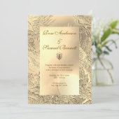 Gold Elegant Chic Wedding Invitation Kaart (Staand voorkant)