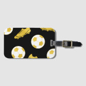 Gold Elegant Classic Soccer Cleats Ball Black Bagagelabel (Voorkant (horizontaal))