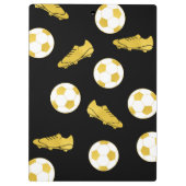 Gold Elegant Classic Soccer Cleats Ball Black Klembord (Achterkant)