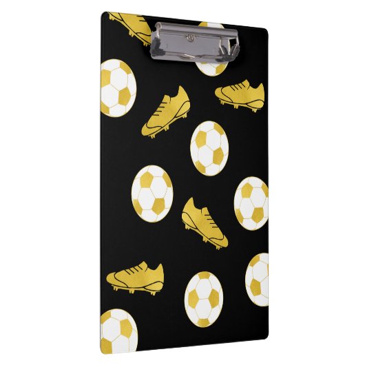 Gold Elegant Classic Soccer Cleats Ball Black Klembord (Rechts)