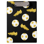 Gold Elegant Classic Soccer Cleats Ball Black Klembord (Voorkant)