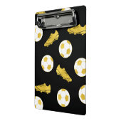 Gold Elegant Classic Soccer Cleats Ball Black Mini Klembord (Angled2)