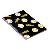 Gold Elegant Classic Soccer Cleats Ball Black Notitieboek (Rechterzijde)