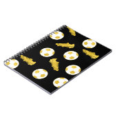 Gold Elegant Classic Soccer Cleats Ball Black Notitieboek (Linkerzijde)