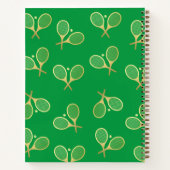 Gold Elegant Classic Tennis Racquets Ball Name Notitieboek (Achterkant)