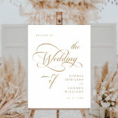 Gold Elegant Classy Wedding Welkomstbord Poster