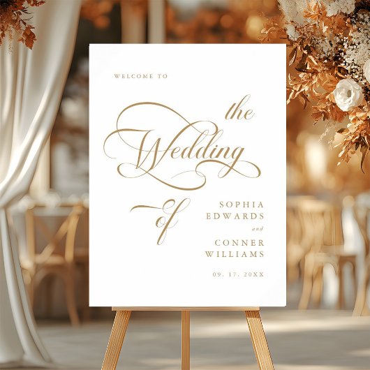 Gold Elegant Classy Wedding Welkomstbord Poster