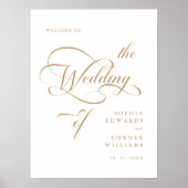 Gold Elegant Classy Wedding Welkomstbord Poster (Voorkant)