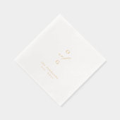 Gold elegant couple monogram minimalist wedding folie servetten (Rechts)