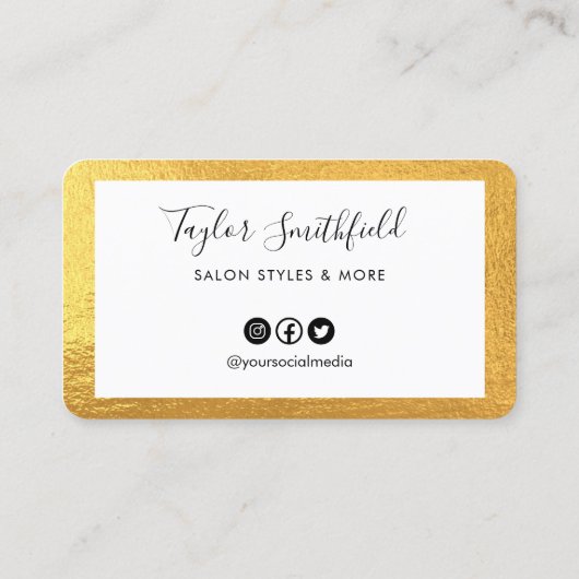 Gold Elegant Custom Loyalty Kaart Visitekaartje (Achterkant)
