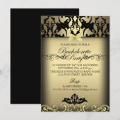 Gold Elegant Damask Bachelorette Party Uitnodigen Kaart (Voorkant / Achterkant)