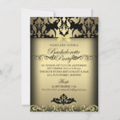 Gold Elegant Damask Bachelorette Party Uitnodigen Kaart (Voorkant)