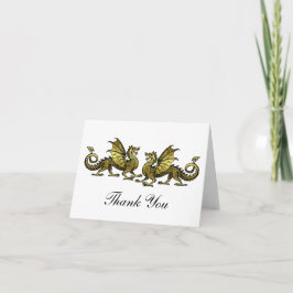 Gold Elegant Dragons Hartelijk dank Bedankkaart