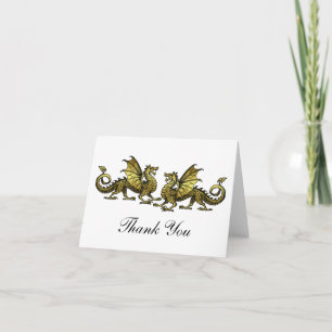 Gold Elegant Dragons Hartelijk dank Bedankkaart