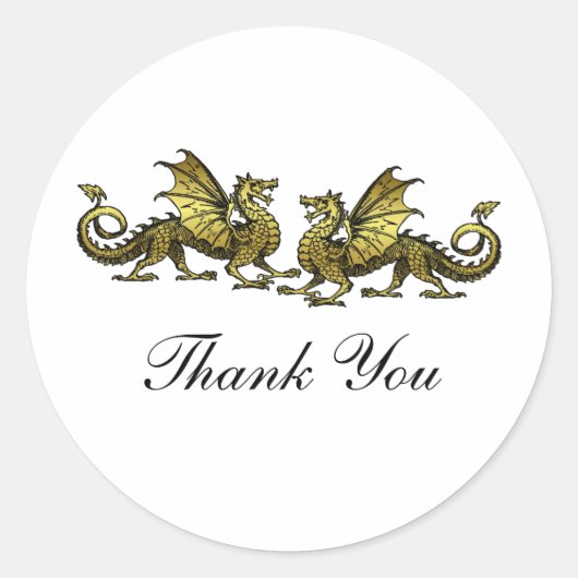 Gold Elegant Dragons Hartelijk dank, Stickers (Voorkant)