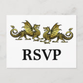 Gold Elegant Dragons Response Briefkaart (Voorkant)