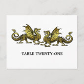 Gold Elegant Dragons Table Number Briefkaart (Voorkant)