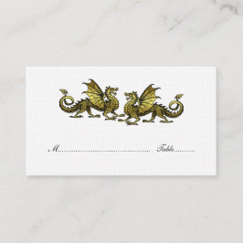 Gold Elegant Dragons Weddenschap Place Card Plaatskaartje