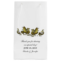 Gold Elegant Dragons Wedding Gift Bag