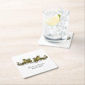 Gold Elegant Dragons Wedding Paper Onderzetters (Insitu)