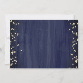 Gold Elegant Dress Diamonds Navy Blue Sweet 16 Kaart (Achterkant)