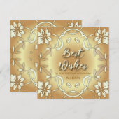 Gold Elegant Floral het beste wil je pensioen Kaart (Voorkant / Achterkant)