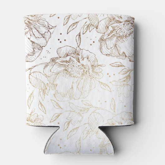 Gold Elegant Floral Text Wedding Gift Blikjeskoeler (Achterkant)