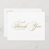Gold Elegant Flourish Script Weddenschap Hartelijk Briefkaart (Voorkant / Achterkant)