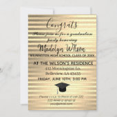 Gold Elegant Glam Afstuderen Invitation Kaart (Voorkant)