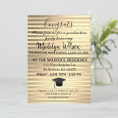Gold Elegant Glam Afstuderen Invitation Kaart (Staand voorkant)