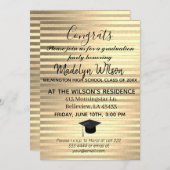 Gold Elegant Glam Afstuderen Invitation Kaart (Voorkant / Achterkant)