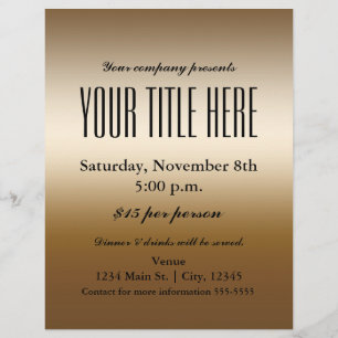 Gold Elegant Glamor Event Flyer Poster