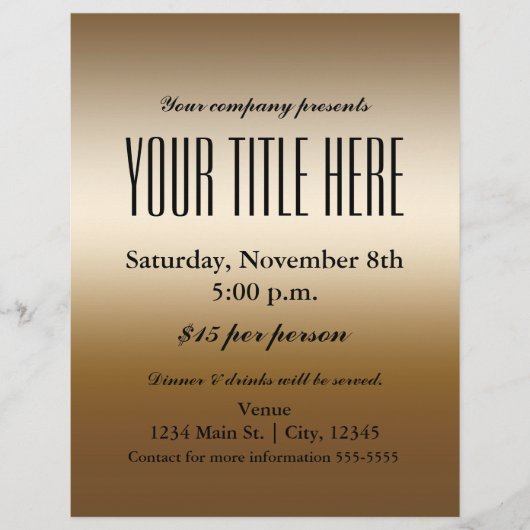 Gold Elegant Glamor Event Flyer Poster (Voorkant)