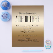 Gold Elegant Glamor Event Flyer Poster (Enkel)