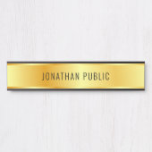 Gold Elegant Glamoureuze Moderne Trendy Sjabloon Deurbordje (Voorkant)