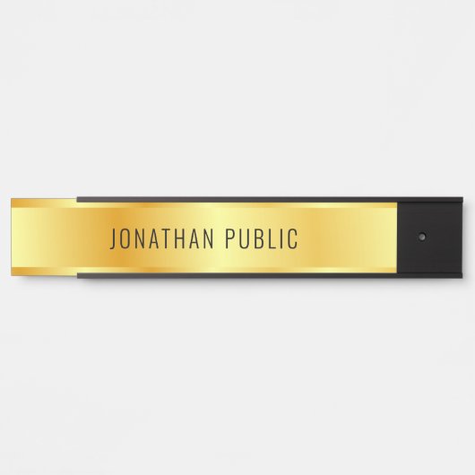 Gold Elegant Glamoureuze Moderne Trendy Sjabloon Deurbordje (Voorkant)