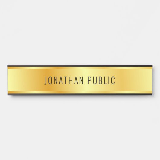 Gold Elegant Glamoureuze Moderne Trendy Sjabloon Deurbordje (Voorkant)