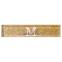 Gold Elegant Glitter Feminine Script Name