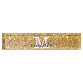 Gold Elegant Glitter Feminine Script Name Naambordje