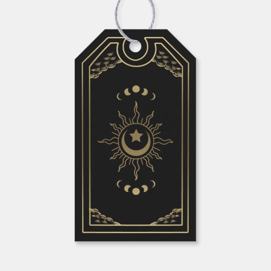 Gold Elegant Gothic Tarot Wedding Welkom Cadeaulabel (Achterkant)